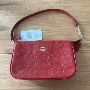 NWT Coach Nolita 19 Embossed Red Leather Pochette Bag